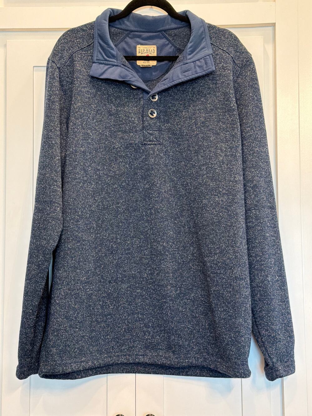 RedHead Brand CO fleece lined  blue pullover sweater LT